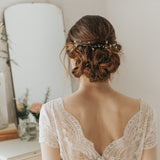 Athena crystal and pearl gold hair vine - Liberty in Love