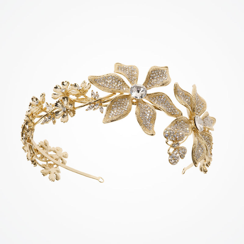 Athena gold-plated floral garland headpiece - Liberty in Love