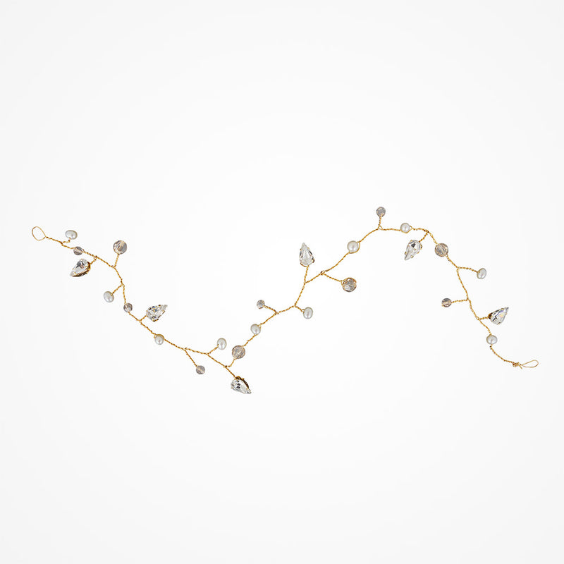 Athena crystal and pearl gold hair vine - Liberty in Love