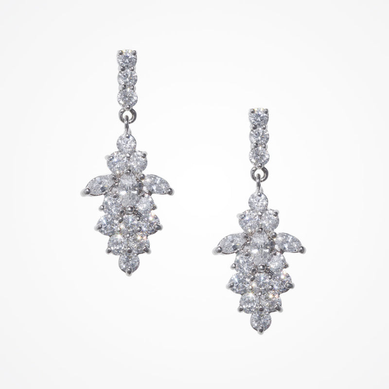 Augusta CZ leaf drop earrings - Liberty in Love