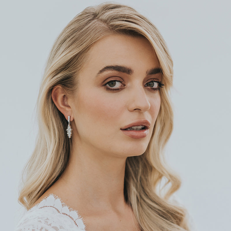 Augusta CZ leaf drop earrings - Liberty in Love