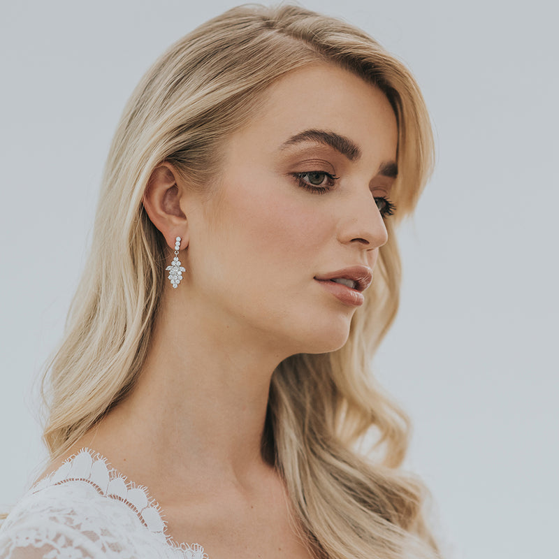 Augusta CZ leaf drop earrings - Liberty in Love