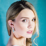 Augusta CZ leaf drop earrings - Liberty in Love