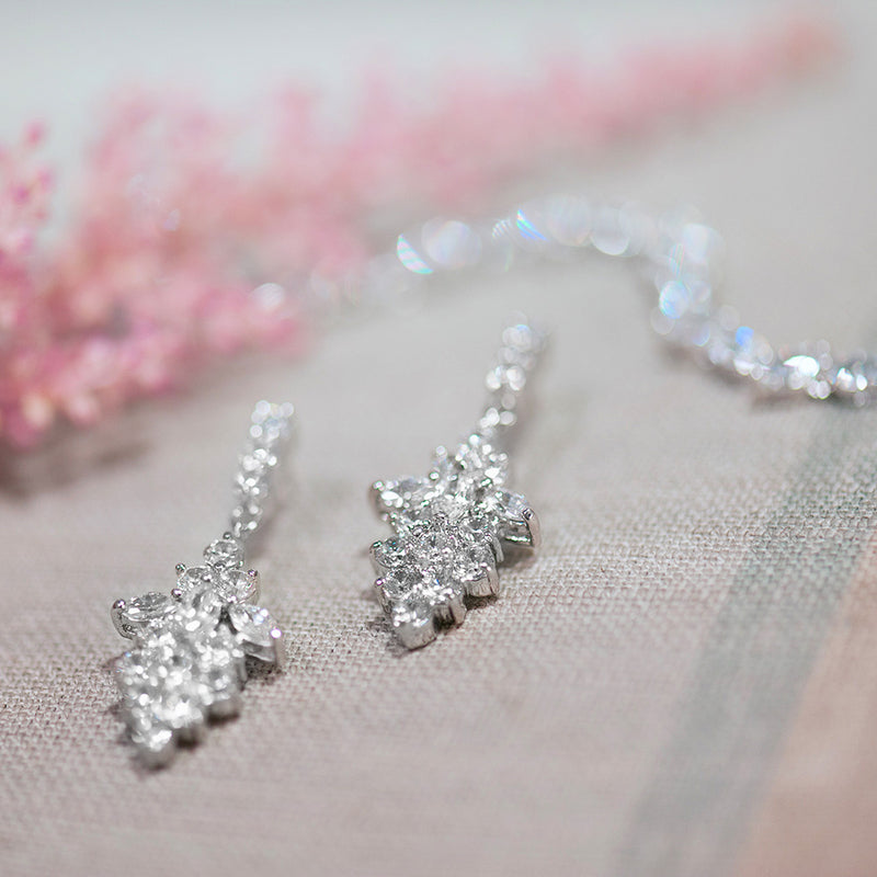 Augusta CZ leaf drop earrings - Liberty in Love