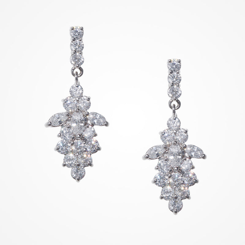 Augusta CZ leaf drop earrings - Liberty in Love