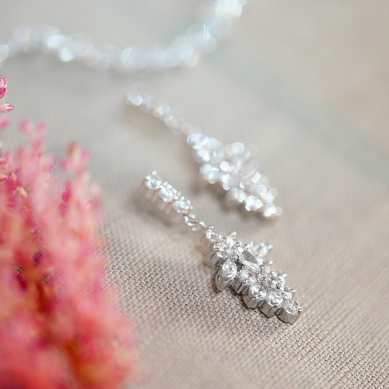 Augusta CZ leaf drop earrings - Liberty in Love