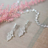 Augusta CZ leaf drop earrings - Liberty in Love
