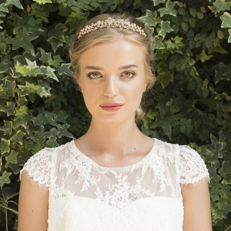 Aura rose gold crystal embellished tiara - Liberty in Love
