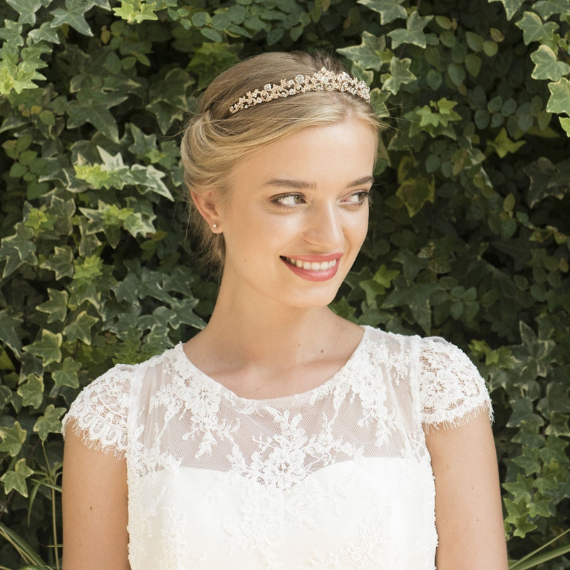 Aura rose gold crystal embellished tiara - Liberty in Love