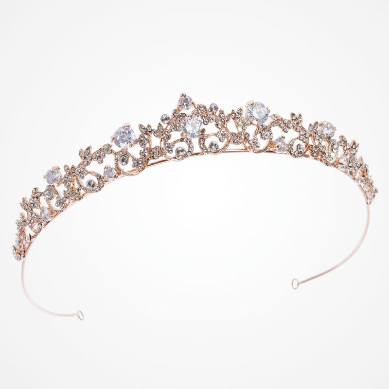 Aura rose gold crystal embellished tiara - Liberty in Love