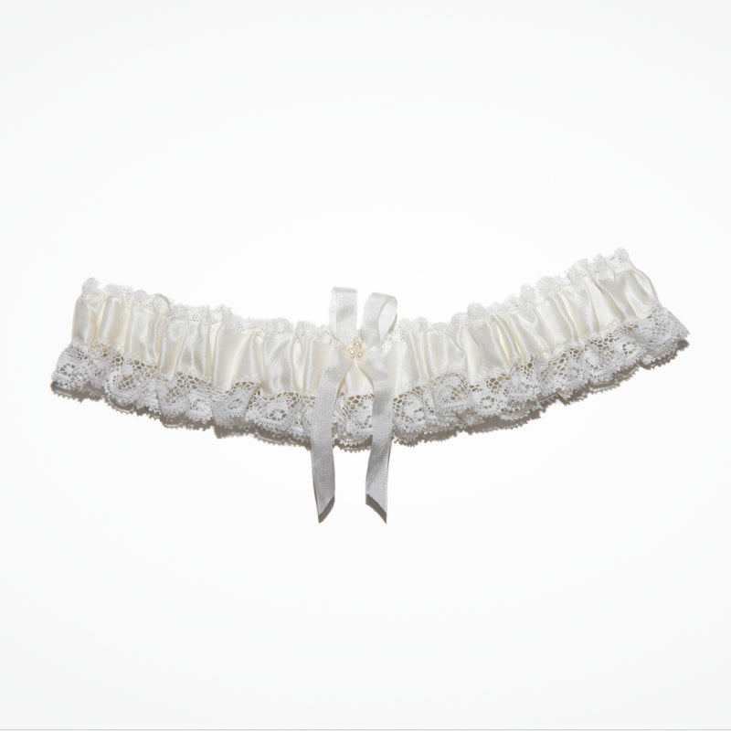 Aurelie ivory lace and silk garter - Liberty in Love