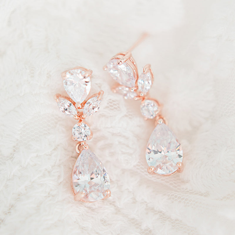 Aurora teardrop earrings (rose gold) - Liberty in Love