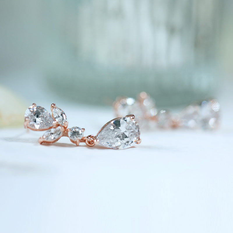 Aurora teardrop earrings (rose gold) - Liberty in Love