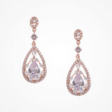 Austen vintage inspired CZ teardrop earrings (rose gold) - Liberty in Love