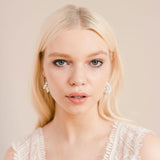 Austen vintage inspired CZ teardrop earrings (silver) - Liberty in Love