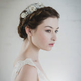 Autumn floral crystal, pearl and tulle bridal headband - Liberty in Love