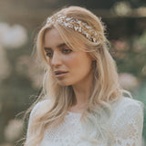Basia leafy vine with pearl buds and crystals (gold) - Liberty in Love