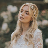 Basia leafy vine with pearl buds and crystals (gold) - Liberty in Love