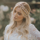 Basia leafy vine with pearl buds and crystals (gold) - Liberty in Love