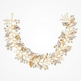 Basia leafy vine with pearl buds and crystals (gold) - Liberty in Love