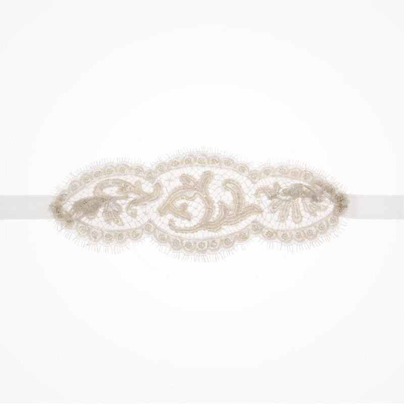 Beaded lace scallop headpiece - Liberty in Love