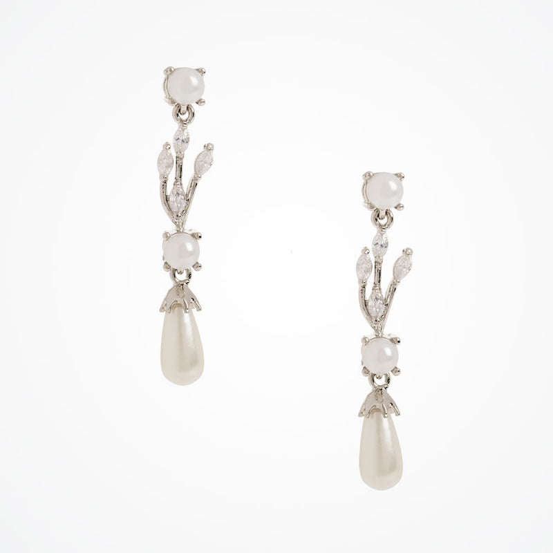 Belgravia pearl and cubic zirconia drop earrings - Liberty in Love