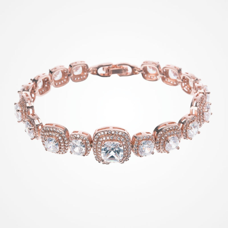 Belize rose gold square crystal bracelet - Liberty in Love