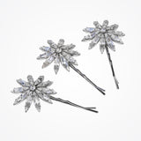 Belle du Jour flower hair slides (in clear crystal) - Liberty in Love