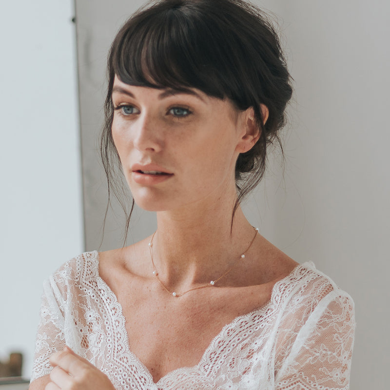 Belle rose gold pearl necklace - Liberty in Love