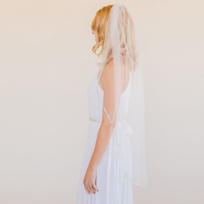 Belle tulle veil with beaded edge - Liberty in Love