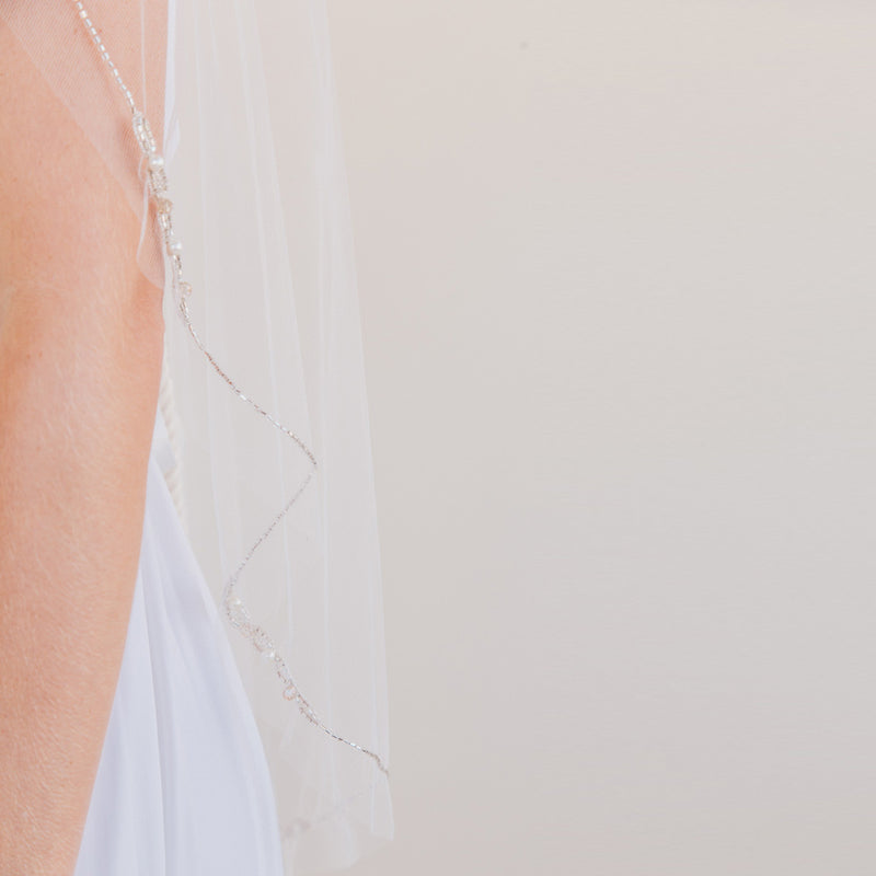 Belle tulle veil with beaded edge - Liberty in Love