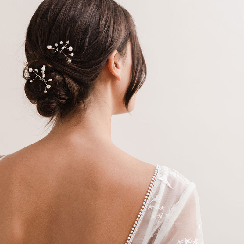 Belle pearl and crystal hair pins (set of 3) - Liberty in Love