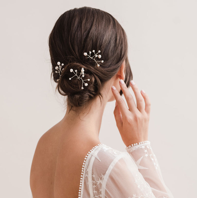 Belle pearl and crystal hair pins (set of 3) - Liberty in Love