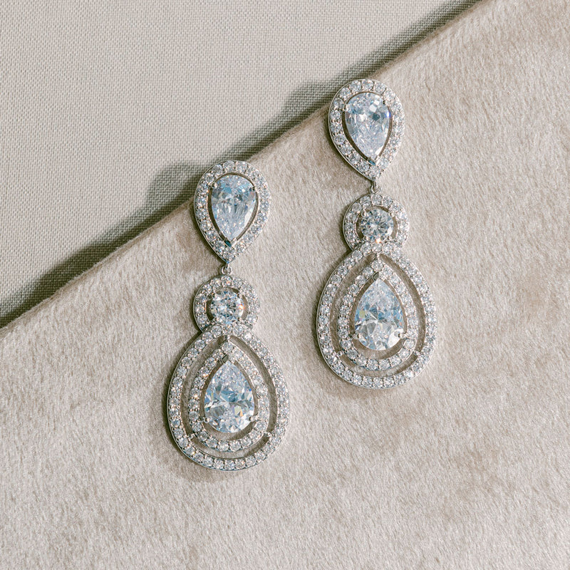 Bellerose crystal triple drop earrings - Liberty in Love