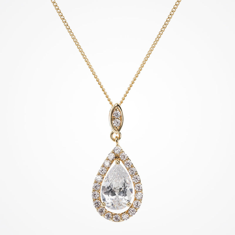 Belmont gold crystal pendant necklace - Liberty in Love