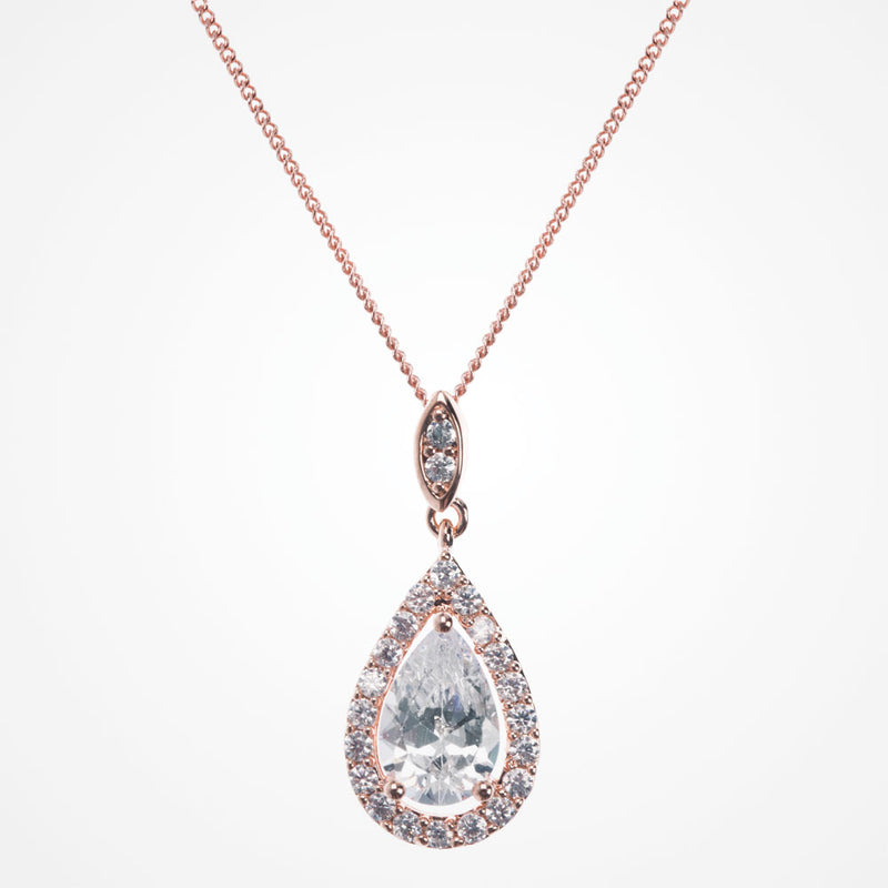 Belmont rose gold crystal pendant necklace - Liberty in Love