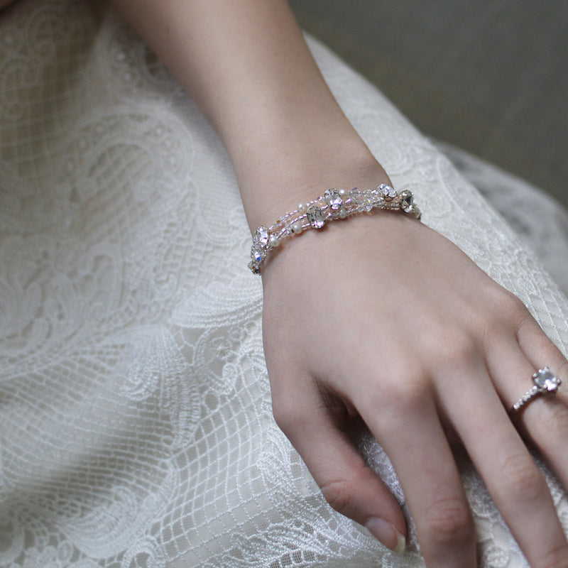 Biarritz crystal gemstone and pearl bracelet - Liberty in Love