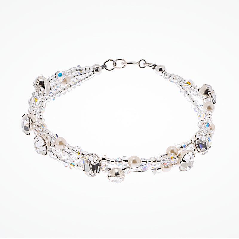 Biarritz crystal gemstone and pearl bracelet - Liberty in Love
