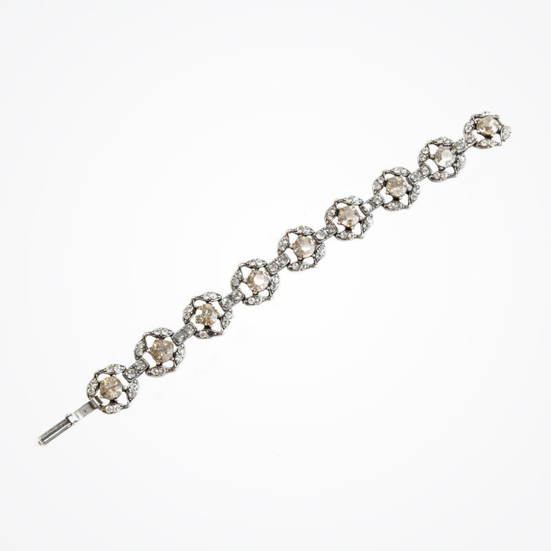 Art Deco inspired buckle strap bridal bracelet (BL3997) - Liberty in Love