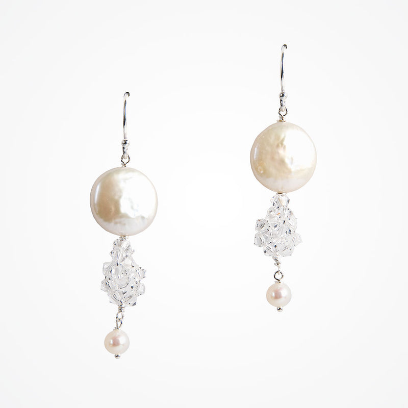 Bliss pearl and Swarovski loop earrings - Liberty in Love