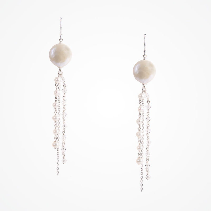 Bliss pearl and Swarovski drop earrings - Liberty in Love