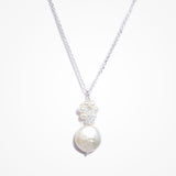 Bliss pearl and Swarovski loop pendant with coin pearl - Liberty in Love