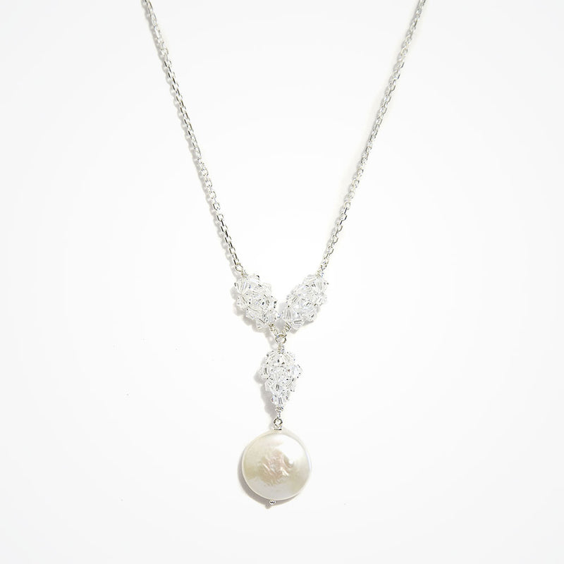 Bliss Swarovski loop pendant with coin pearl - Liberty in Love