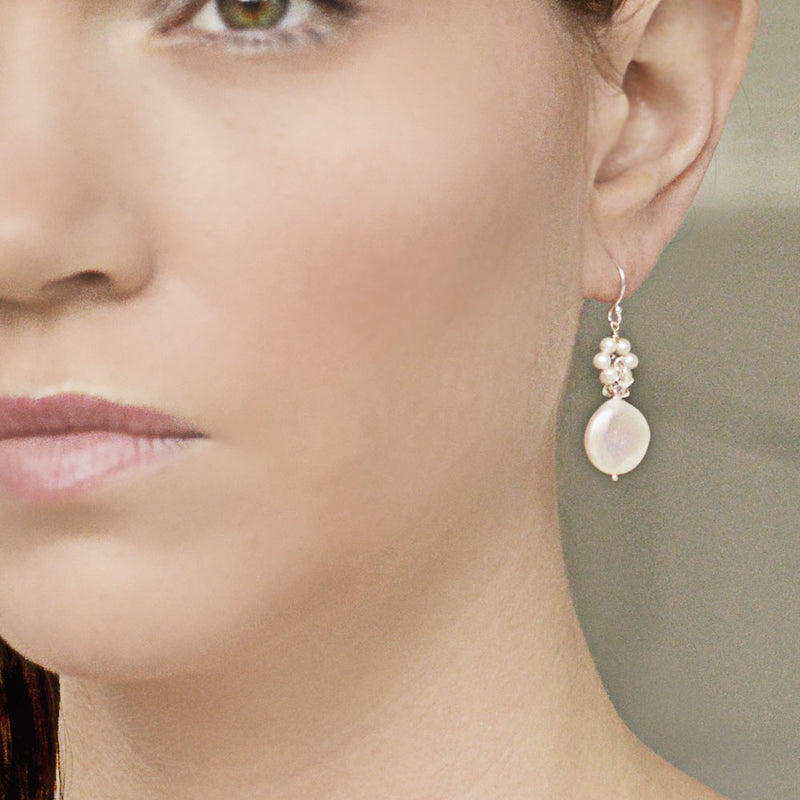 Bliss coin pearl droplet earrings - Liberty in Love