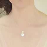Bliss pearl and Swarovski loop pendant with coin pearl - Liberty in Love