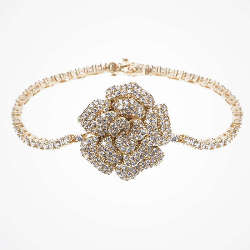 Blossom gold crystal embellished bracelet - Liberty in Love