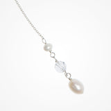 Blossom pearl and crystal backdrop necklace (silver) - Liberty in Love