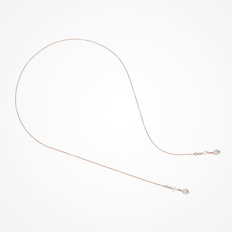 Blossom pearl and crystal backdrop necklace (rose gold) - Liberty in Love