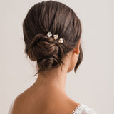 Blossom pearl hair pins (silver) - Liberty in Love