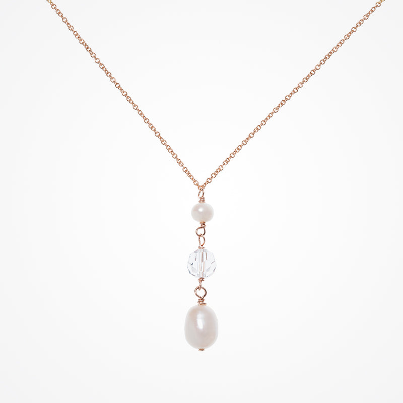 Blossom pearl pendant necklace (rose gold) - Liberty in Love
